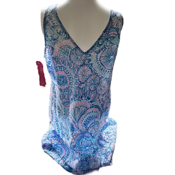 Lilly Pulitzer Florin Sleeveless Linen Dress Blue Size Medium - Picture 7 of 9